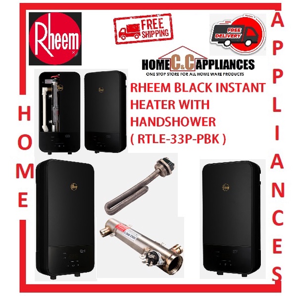 RHEEM BLACK INSTANT HEATER WITH RAINSHOWER AND HANDSHOWER ( RTLE-33P ...