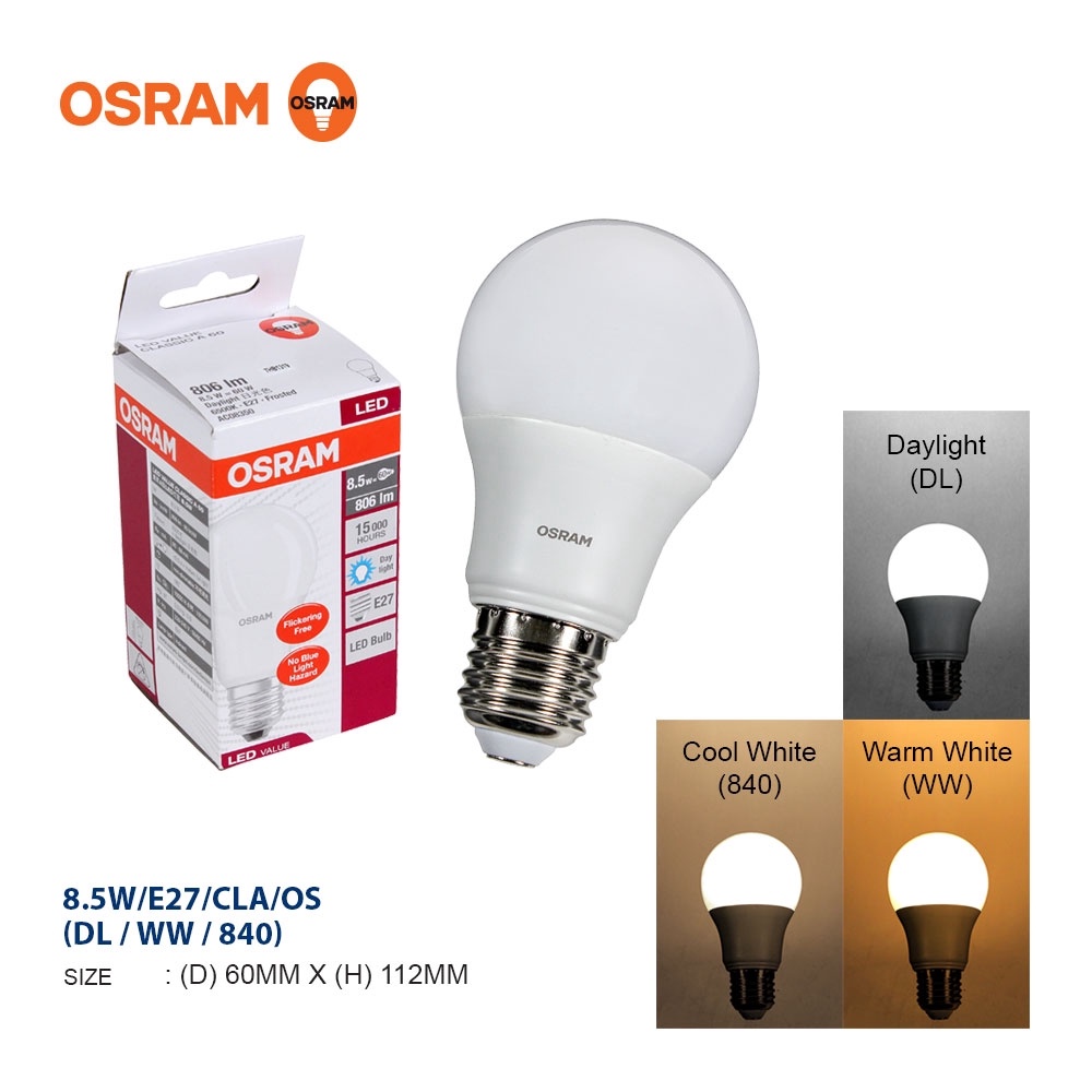 OSRAM LEDVANCE LED BULB 8.5W / 13W A60 A100 LED Bulb E27 6500K 4000K
