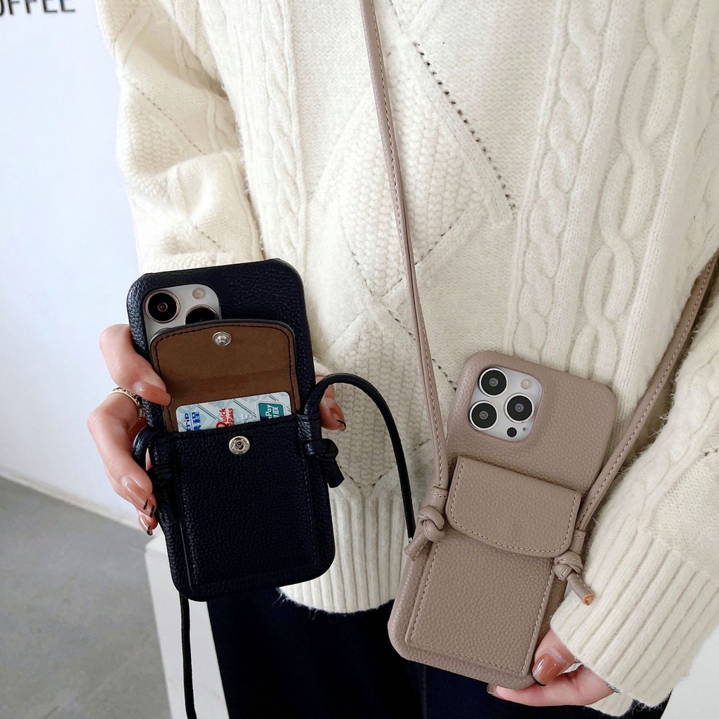 Leather Wallet Phone Case For Apple IPhone 15 Pro Max 6.7 In,Crossbody Lanyards - Foto 2