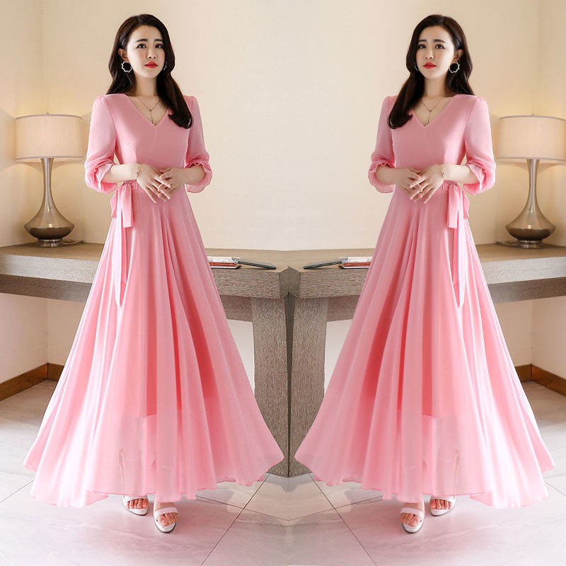 Chiffon maxi dresses with sleeves sale