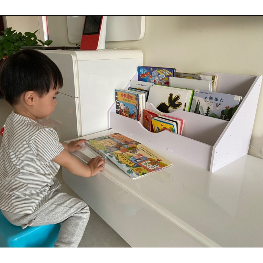 Kids bookshelf rack table storage bookcase organiser baby cabinet ...