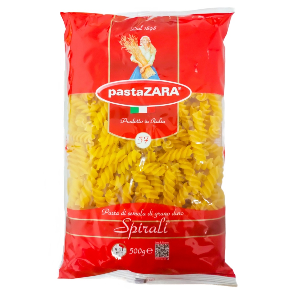 Pasta Zara Classic Pasta Italian 57 Spirali 500Gm RCM Wellness