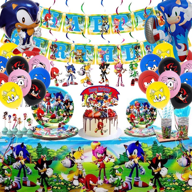 Hot Sonic The Hedgehog Birthday Party Decoration Balloon Set Banner ...