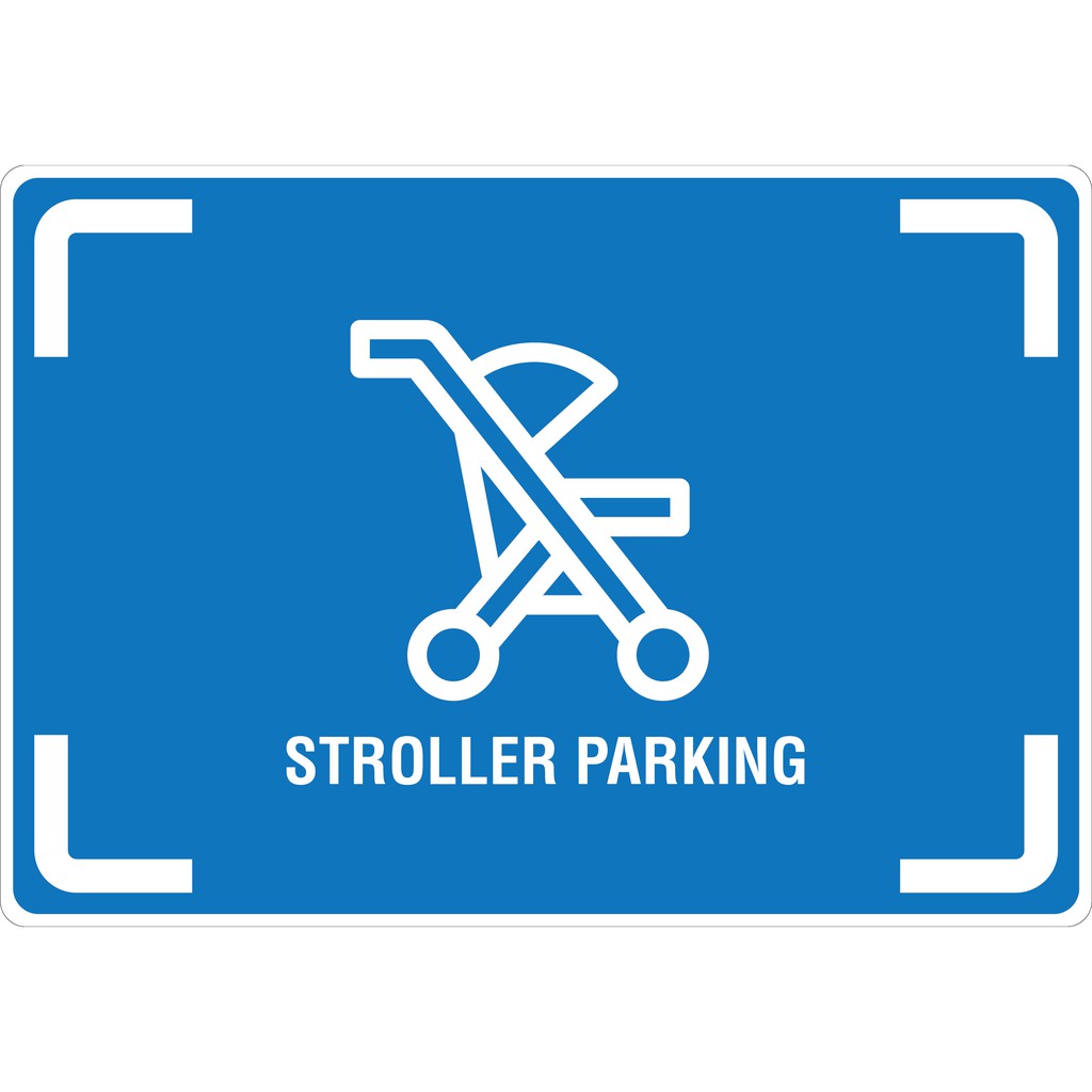 "Baby Stroller Parking Sign" Floor Marking Sticker Baby Stroller