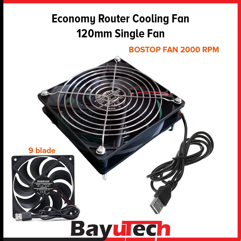 12cm x 12cm Single Cooling Fan External Cooler Stand For Router / Modem