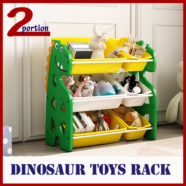 Kids Dinosaur Toys Storage Rack Shelf - 3 Tier | Shopee Singapore