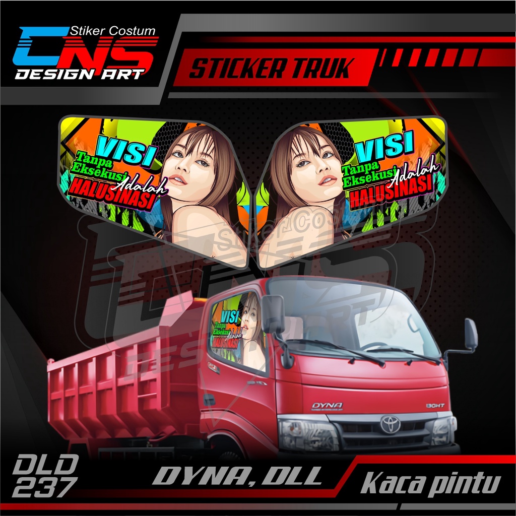 TOYOTA DYNA Truck Front Door Glass Sticker Custom Photo of Beautiful ...