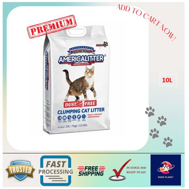 America Cat Litter Super Fast Clumping Cat Sand 10L Shopee Singapore