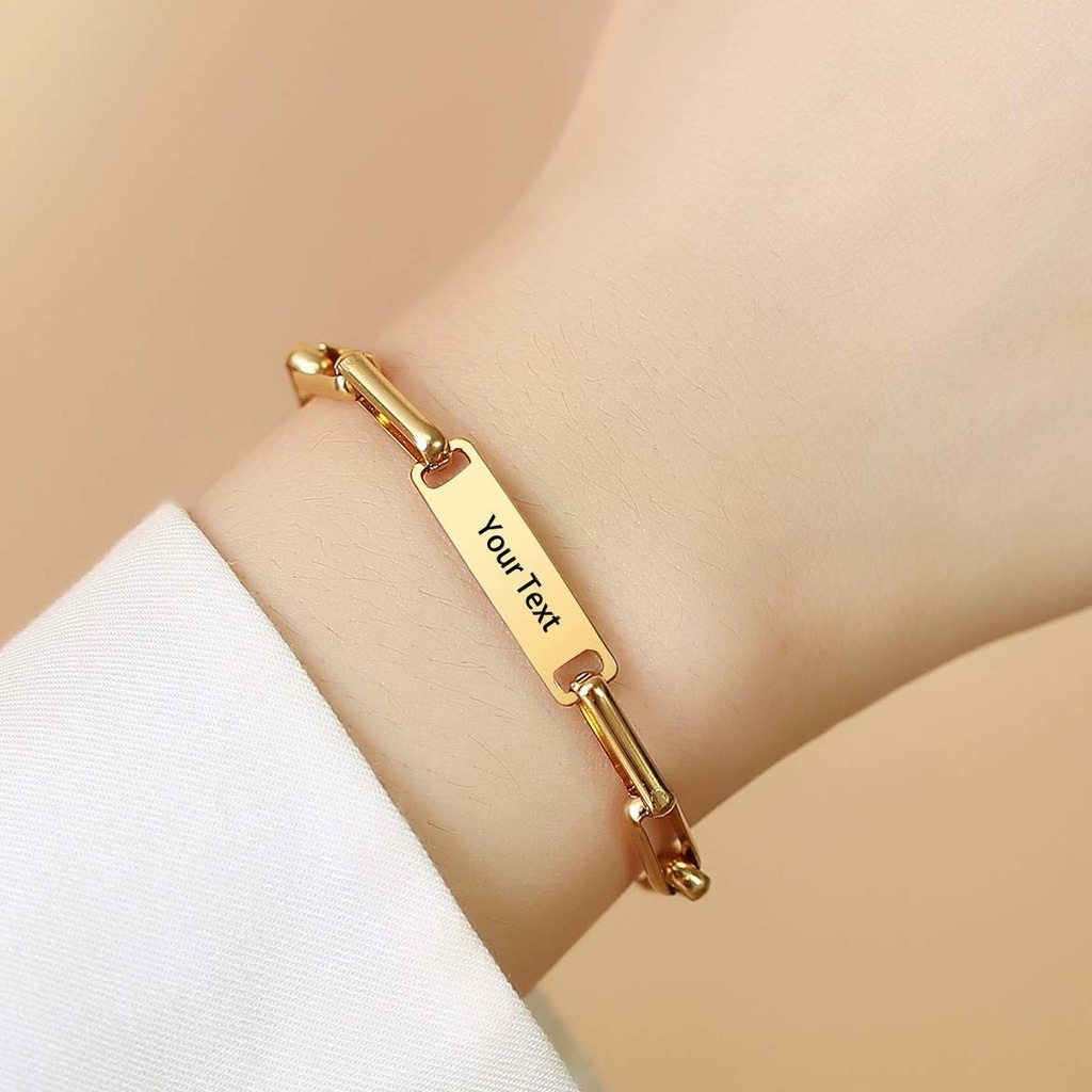 Real gold store bracelet with name