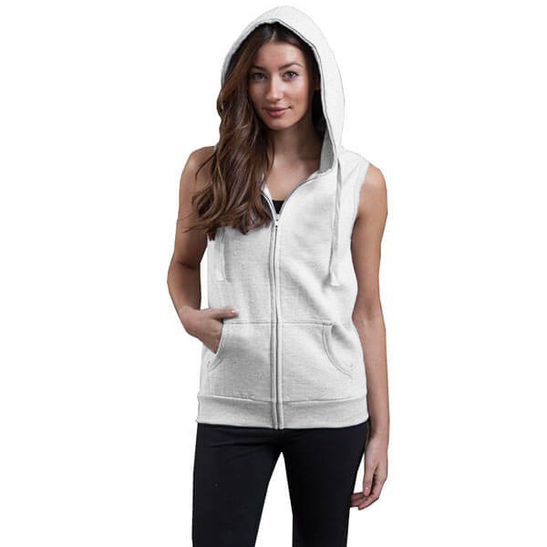 White sleeveless hot sale hoodie women's