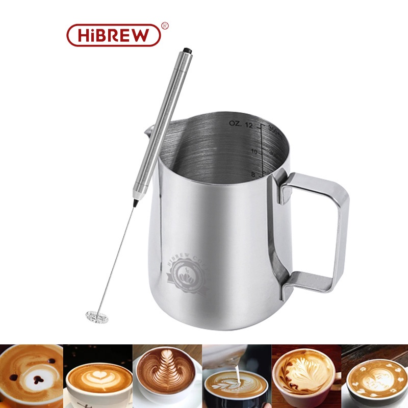 Hibrew Electric Milk Frother Rechargeable Handheld Mini Milk Foam Maker