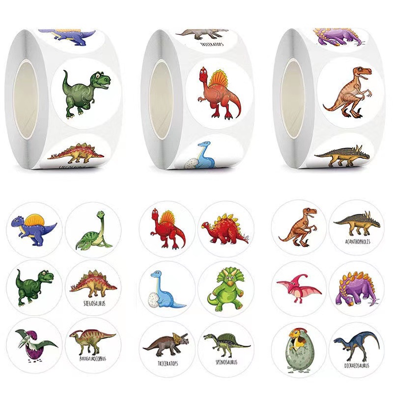 500pcs Children Cartoon Stickers Dinosaur Pattern Motivational Sticker