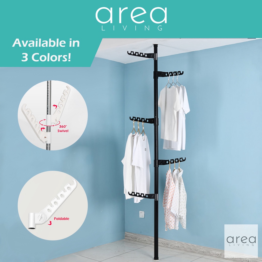 AREA LIVING Clothes Organizer Pole Floor to Ceiling Tension Pole up to ...