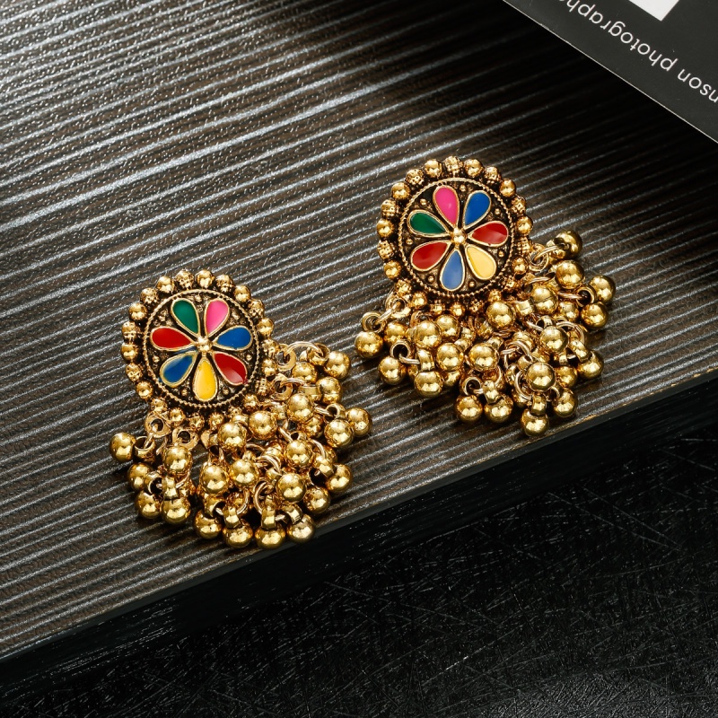 Gold colour jhumka on sale earrings