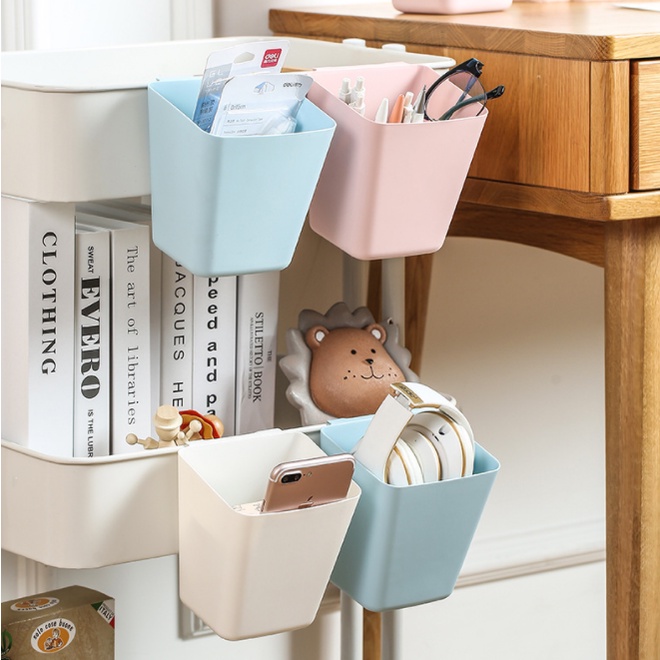 Hanging storage box plastic storage basket family trolley small hanging