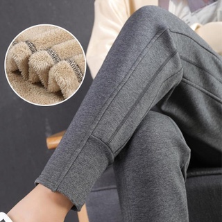 Mens Warm Pants For Winter Korean Slim Fit Fleece Lined Trousers
