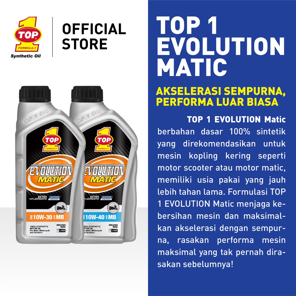 TOP 1 Oli Motor Matik EVOLUTION MATIC 10W-40 1L - Vario - Nmax - Nex - Gambar 4