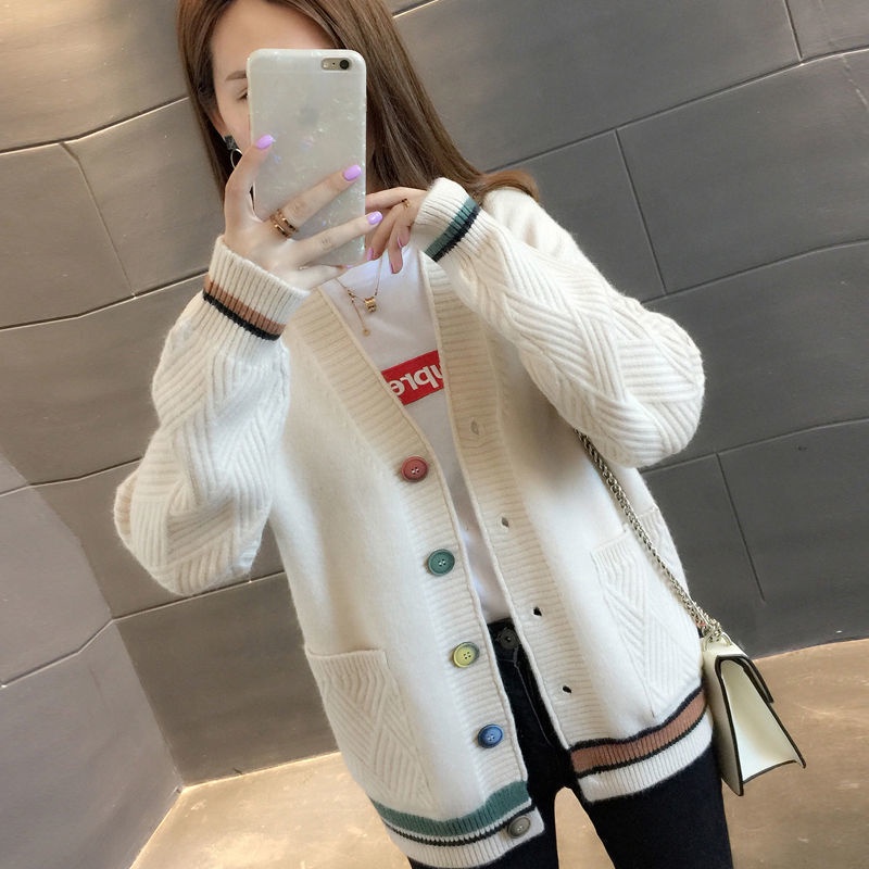 White cardigan clearance sweater with pockets