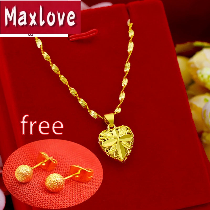 Gold pendant set hot sale for couples