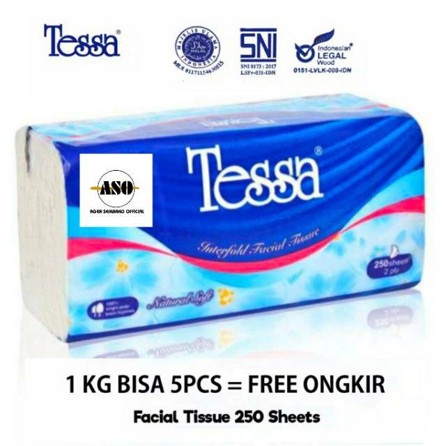 Tisu Wajah TESSA 250 lembar 2ply Natural Soft / Facial tissue - Gambar 3