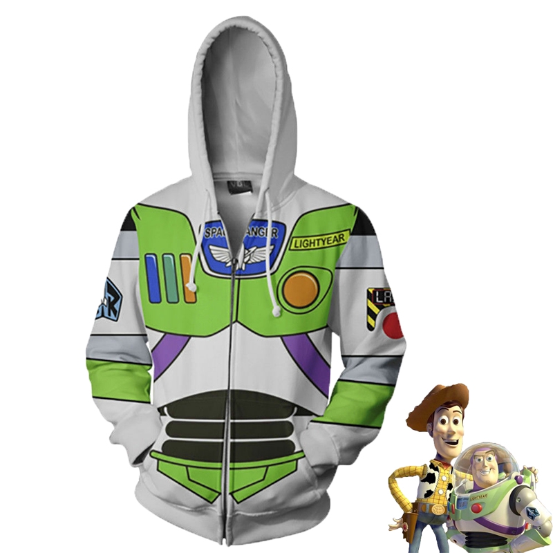 Toy Story Buzz Lightyear Hoodie Costume Zipper Jacket Cosplay