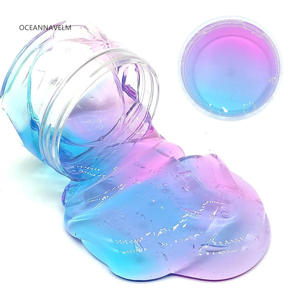 ☹OA Multicolor Clear Crystal Slime Squishy Stretchy Clay Stress Relieve Kids Toy