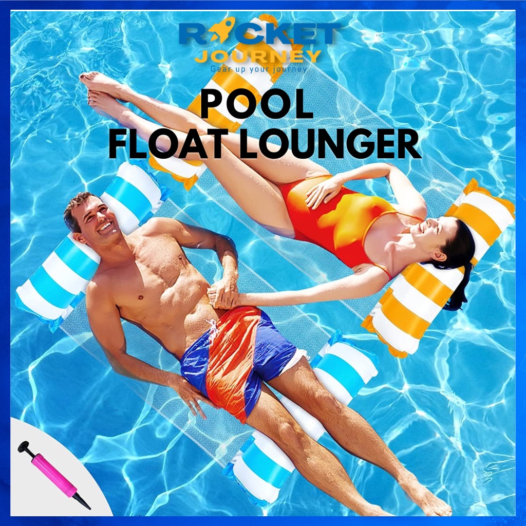 Pool Float Lounger Inflatable Swimming Floating Bed Hammock with ...