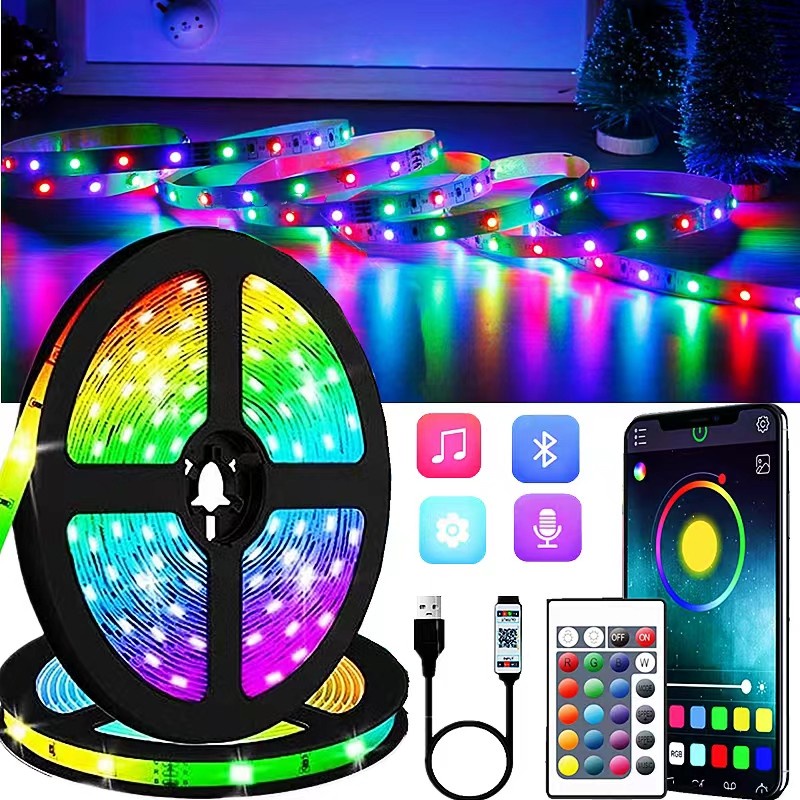 Smart LED Strip Lights 5M RGB USB 5050 LED Light Bluetooth APP Fairy Light Waterproof LED Tape