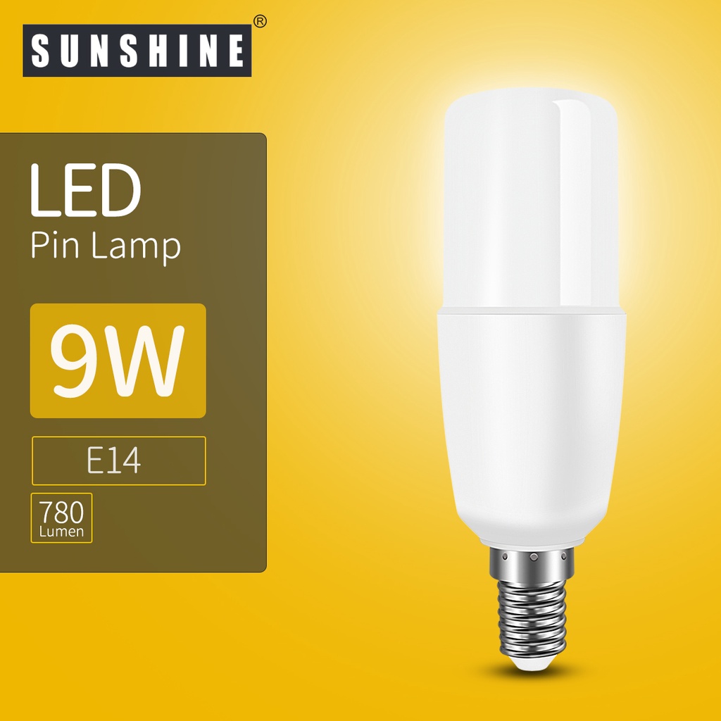 SUNSHINE LED Stick Light Bulb 5W/7W/9W LED Stick Lamp Base E14 Pin Lamp