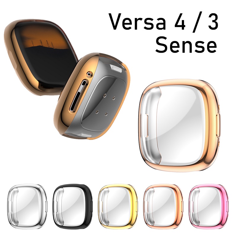 Custodia Paraurti Diamantata Per Fitbit Versa 3 E Sense | Guscio Protettivo Anti-urto | Trasparente