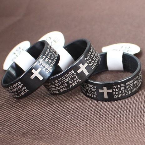 Vintage Catholic Cross Ring Engraving Scripture Rings Shopee Singapore