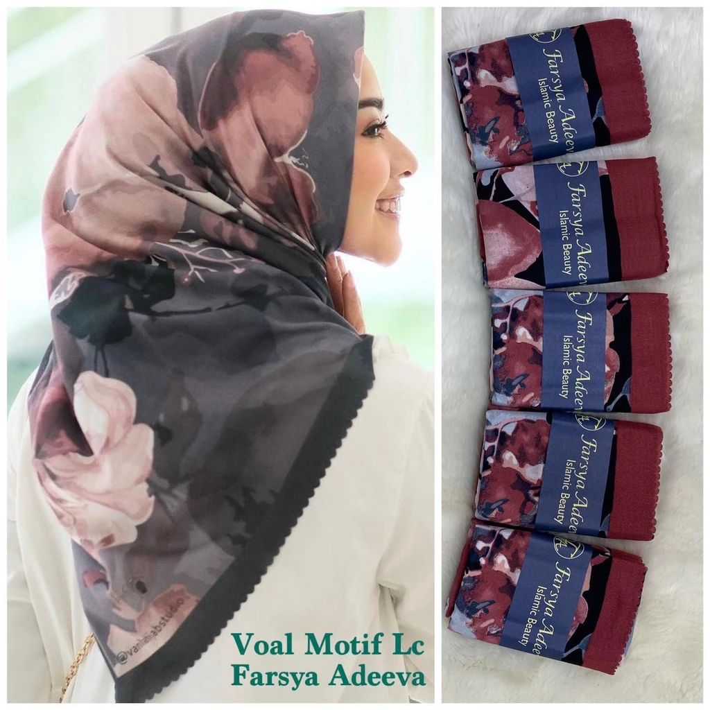 PROMO...!!! Hijab Motif Voal Premium / Hijab Denay Motif Printing - Gambar 3