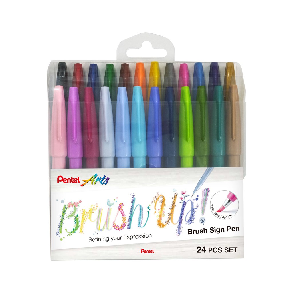 Pentel Brush Pen Set (24 colors)(12 colors)(6 colors)(New Colors ...