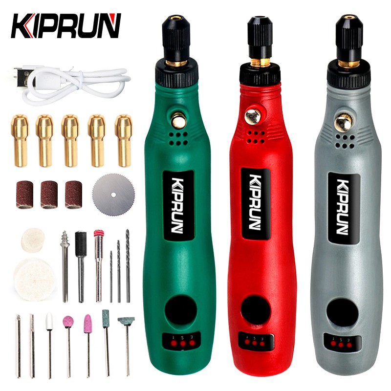 KIPRUN Mini Cordless Drill Power Tools Electric 3.6V Drill Grinder Grinding Accessories Set Wireless Engraving Pen For  For Jewelry Glass Wood Cutting Grinding Polishing With HSS Saw Blade / Felt Whee