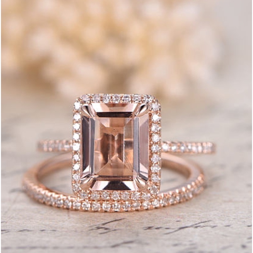 Cheap rose gold bridal on sale sets