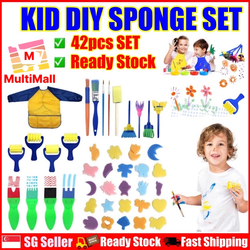 26/42/32/34/61pcs Kid Painting Art Sponge Set|Painting Brushes|Painting Set|Painting Roller Pattern|Kid Paint Set