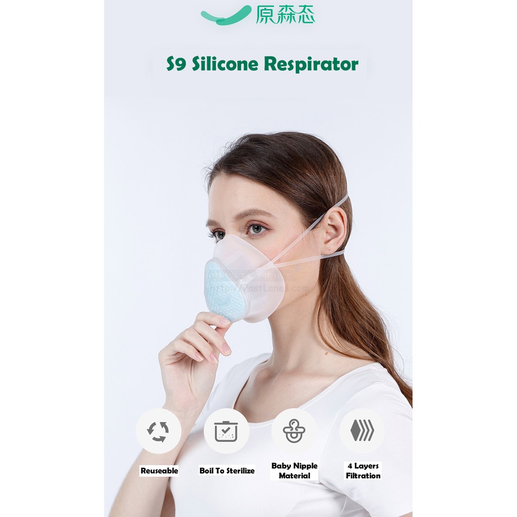 S9 Reusable Washable KN95 Silicone Mask Respirator With Changeable ...
