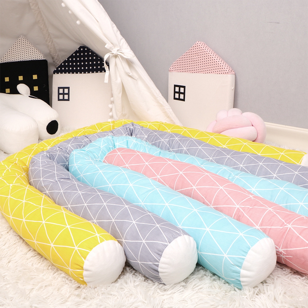 200cm Cotton Baby Crib Bumper Pillow Infant Crib Rail Bumper Newborn Baby Bed Bumper Cushion Diamond Pattern Shopee Singapore