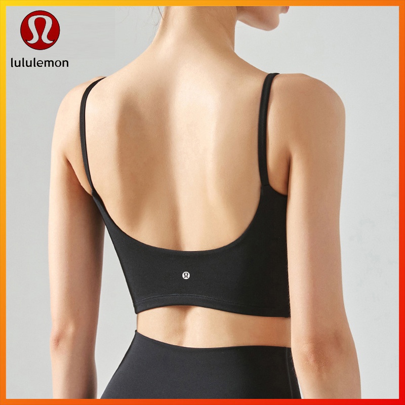 Lululemon sexy yoga sports bra hollowed out beautiful back thin shoulder strap shockproof fitness bra DSB316