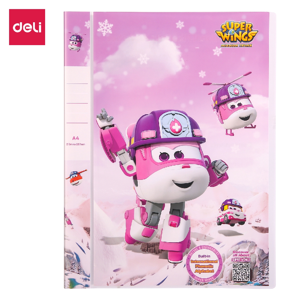 Deli Super Wings Display Book 0.75mm bahan PP, saku 0.03mm A4 2 Warna EZ55802 - Gambar 3