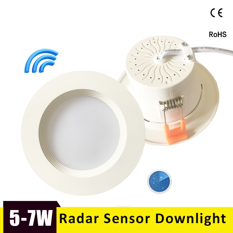 Radar Motion Sensor LED Downlight 5W 7W Ceiling Lamp 110/220V Led Bulb Shopee Singapore