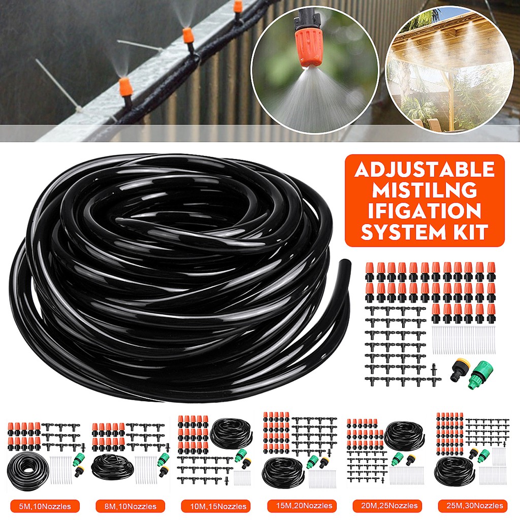 5/10/15/20/25/30M DIY Garden Micro Drip Irrigation System Plant Flower ...
