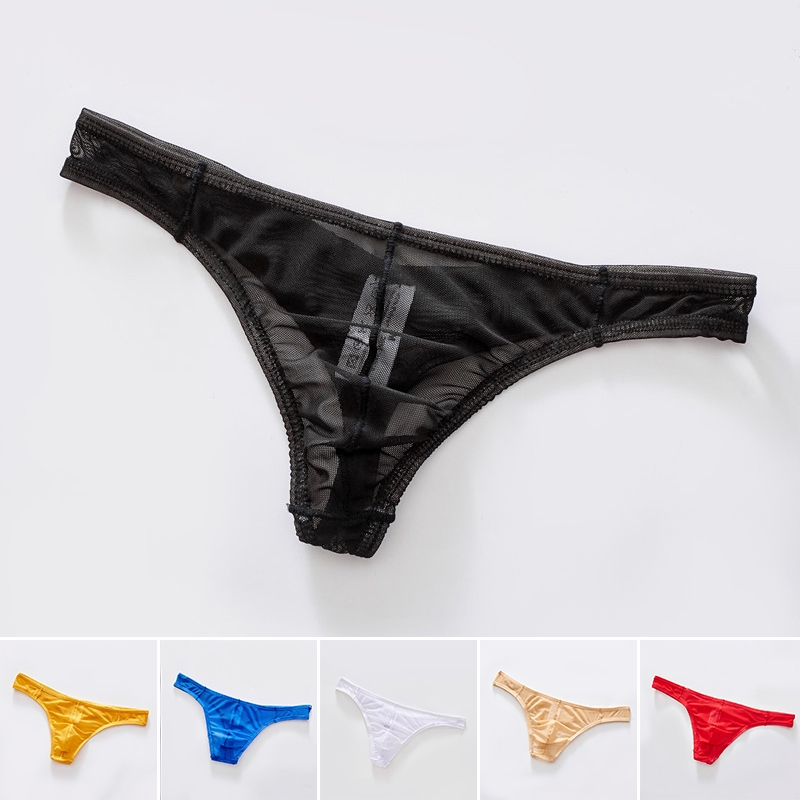 Briefs See through Underwear Transparent Knickers Low waist Bulge pouch ...