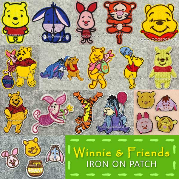 Winnie the Pooh Head Iron-On Patch - MONIVAS