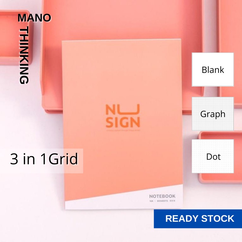 Mano Thinking NU SIGN Notebook Soft Cover Buku Nota Modern Colour ...