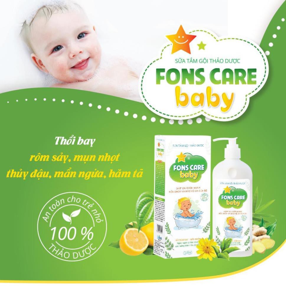 Fons Care Baby Baby Shower Gel 100 Natural Herbs Clean All Rash, Rash