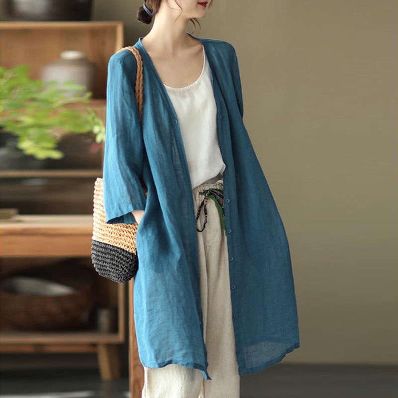 Windbreakers Women's Outdoor Sun Protection Clothing Fashion Midi Air-conditioned Room Cardigan Coat