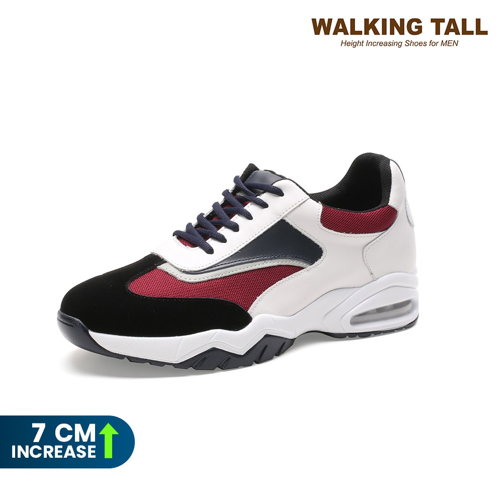 Walking Tall Premium Casual Shoes Height Increase Shoes 7 cm with Rubber OutSole Mens White Elevator Shoes C102D091D