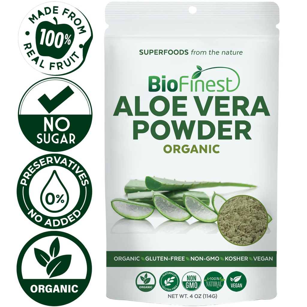 Biofinest Aloe Vera Powder Aloe Barbadenis Organic Superfood 114g