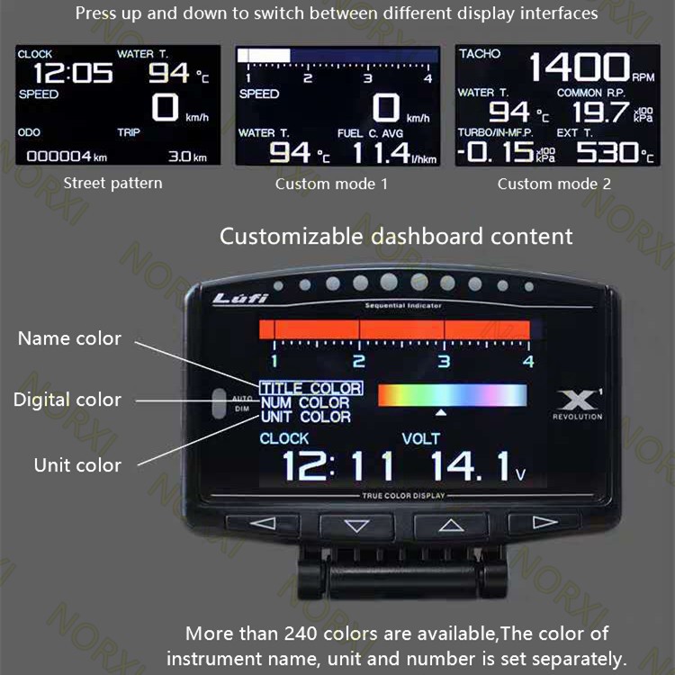 Lufi X1 OBD OBD2 Meter Car Smart Digital Multi Meter Digital Gauge